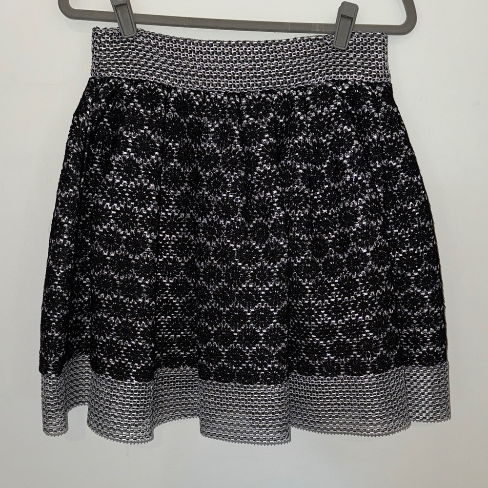 Maje Jupe Black and White Patterned Mini Skirt T3 | Lg